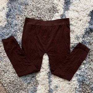 2 Pair Bundle Brown/Black 3/4 Length Tight Style Leggings